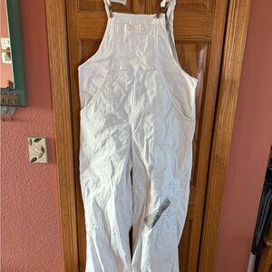 Bluefish White Denim Overalls L/XL